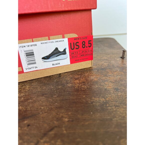 Puma Mens Rocket Fuel Sneakers Size 8.5 Black/Blue Mesh Lightweight Running Shoe - Picture 6 of 6